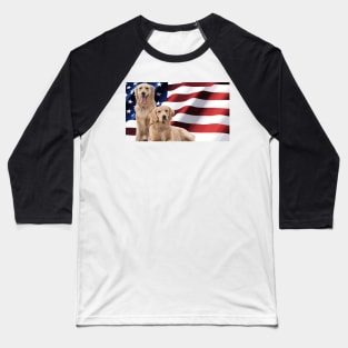 American Flag with Dogs Baseball T-Shirt